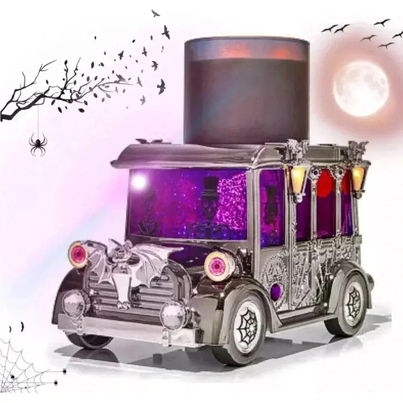 Bath & Body Works Hearse Lights Up Globe 3 Wick Candle Halloween 2024 New WO Box